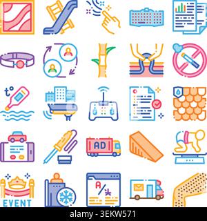 Various outline icon concepts depicting modern symbols Stock Vector