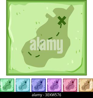 sea nautical map cartoon vector graphic Stock Vector