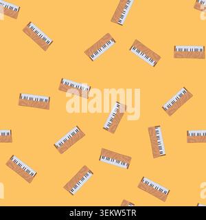 seamless pattern keys piano cartoon vector Stock Vector