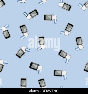 seamless pattern capacity spirometer cartoon vector Stock Vector