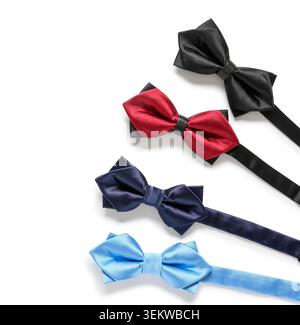 Different stylish bow ties on white background Stock Photo