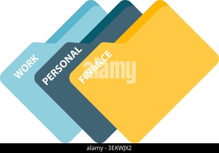 organized folder system Stock Vector