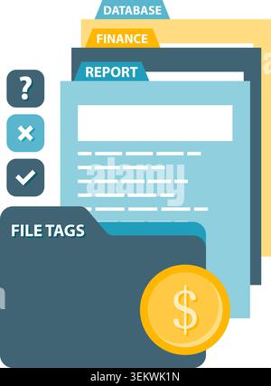 color coded file tags Stock Vector