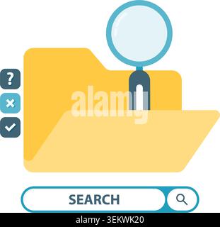 file search result Stock Vector