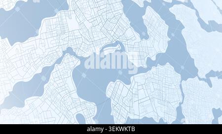 Huge map. Geographic distance plan with grid with white lines. City urban roads and streets. Angled view of the map. Vector illustration Stock Vector