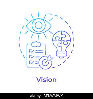 Vision blue gradient concept icon Stock Vector