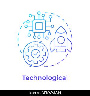 Technological blue gradient concept icon Stock Vector