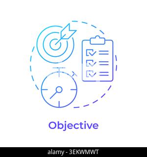 Objective blue gradient concept icon Stock Vector