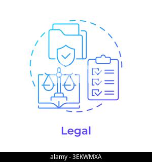 Legal blue gradient concept icon Stock Vector