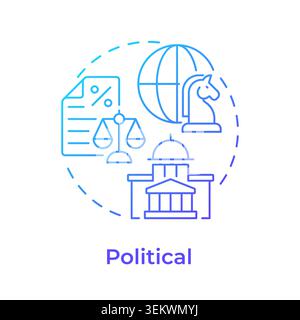 Political blue gradient concept icon Stock Vector