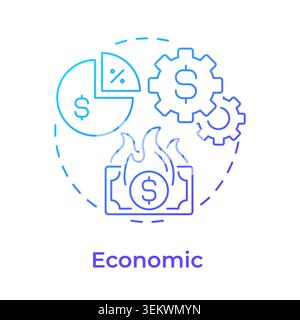 Economic blue gradient concept icon Stock Vector