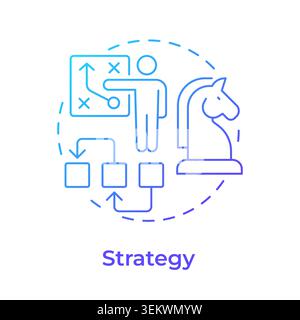 Strategy blue gradient concept icon Stock Vector