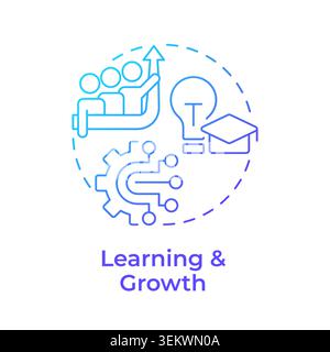 Learning and growth blue gradient concept icon Stock Vector