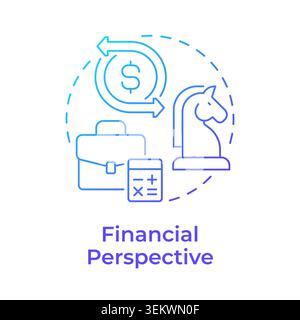 Financial perspective blue gradient concept icon Stock Vector