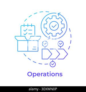 Operations blue gradient concept icon Stock Vector