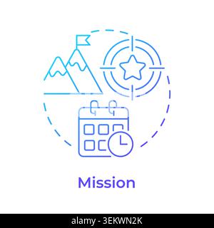 Mission blue gradient concept icon Stock Vector