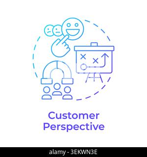 Customer perspective blue gradient concept icon Stock Vector