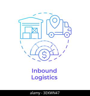 Inbound logistics blue gradient concept icon Stock Vector
