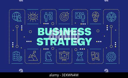 Business strategy dark blue word concept Stock Vector