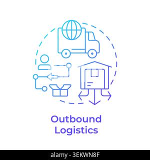 Outbound logistics blue gradient concept icon Stock Vector