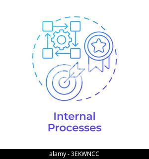 Internal processes blue gradient concept icon Stock Vector