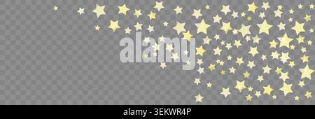 Festive Star glitter overlay with falling golden dust and magical sparkle border. Elegant vector background with shimmer texture for christmas Stock Vector