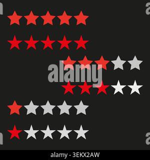 Star rating system for customer feedback and product review vector. Ideal for user interface elements on websites and mobile apps. EPS 10. Stock Vector