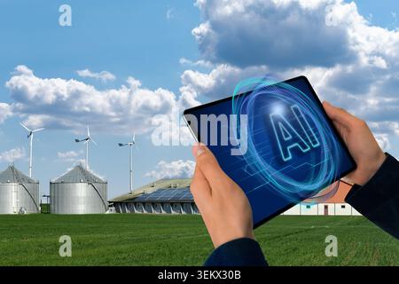 Using artificial intelligence in precision agriculture. Smart farming concept. Stock Photo