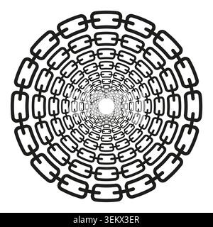 Abstract circular pattern of interconnected chain links vector. Perfect for network security concepts and modern branding visuals. EPS 10. Stock Vector