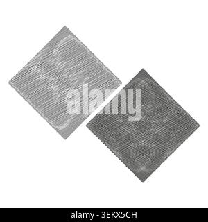 Abstract rhombus shapes with a hand drawn scribble texture vector. Perfect for modern design elements and unique graphic projects. EPS 10. Stock Vector