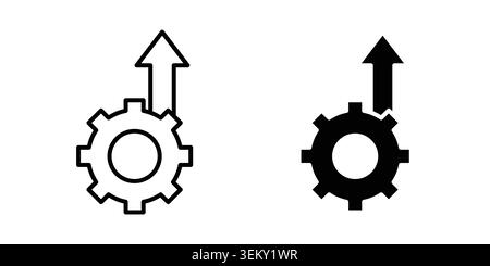 Efficiency icon solid, line, and editable vector set. Stock Vector