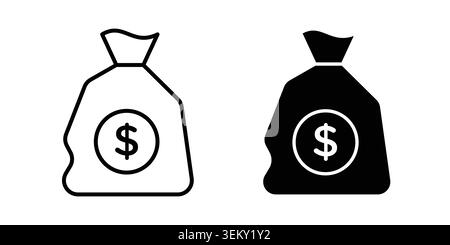 Fixed deposit icon solid, line, and editable vector set. Stock Vector