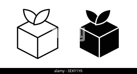 Eco solid, line, and editable vector set.aging icon solid, line, and editable vector set. Stock Vector