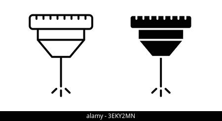 Laser machine icon solid, line, and editable vector set. Stock Vector