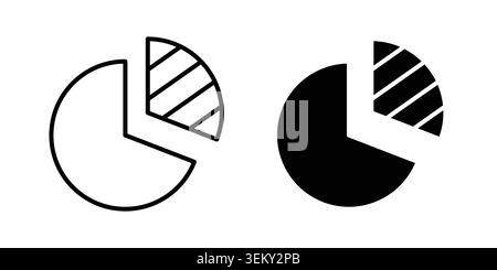 Market share icon solid, line, and editable vector set. Stock Vector