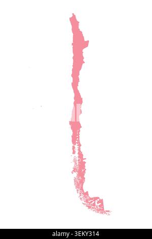 Map of Chile, sign silhouette. World Map Globe. Vector Illustration isolated on white background. South America continent Stock Vector