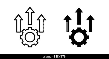 Improvement icon solid, line, and editable vector set. Stock Vector