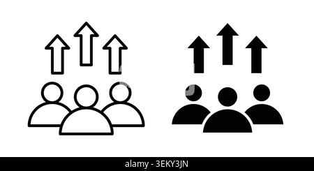 Personal development icon solid, line, and editable vector set. Stock Vector