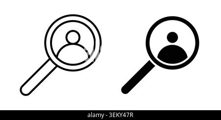 Job candidate icon solid, line, and editable vector set. Stock Vector