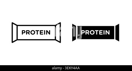 Protein bar icon solid, line, and editable vector set. Stock Vector