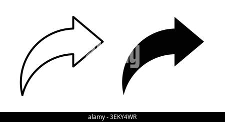 Share icon solid, line, and editable vector set. Stock Vector