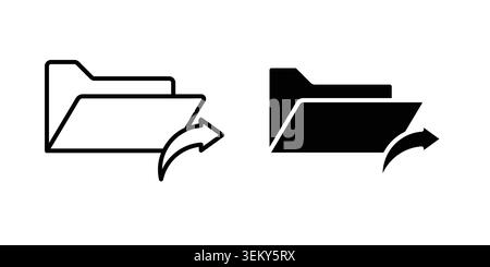 Share folder line icon solid, line, and editable vector set. Stock Vector