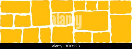 Organic wavy rectangle border with fluid edges vector illustration set. Stock Vector