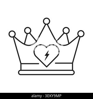 Crown heart icon features ecological leadership vector shape. Environmental royalty emblem represents power and complements success. eps 10 Stock Vector