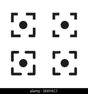 Set of black focus point and selection frame icons vector. Perfect for camera interface design and modern business presentations. EPS 10. Stock Vector