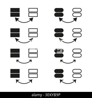 Minimalist data synchronization and database transfer icons vector. Ideal for network diagrams server backup and file exchange UI. EPS 10. Stock Vector