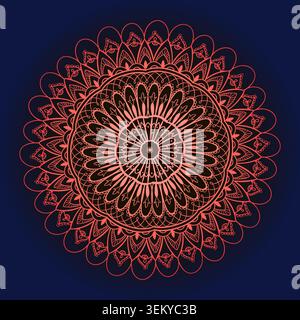 Red chakra mandala with symmetrical elegance Stock Vector