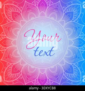 Social media template design with vibrant mandala Stock Vector