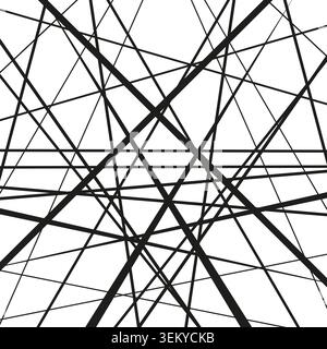 Abstract pattern with random intersecting lines vector. Graphic supports digital art, web backdrops and contemporary branding projects. EPS 10. Stock Vector