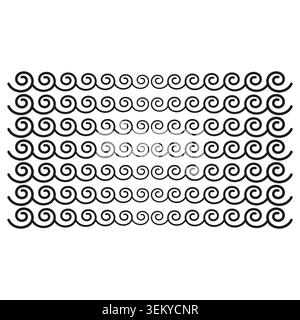Collection of ancient Greek spiral wave pattern borders vector. Ideal for classical ornaments seamless patterns and decorative frames. EPS 10. Stock Vector